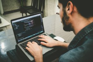Man working on laptop