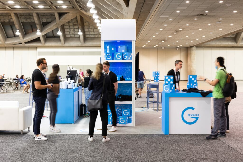 G-Research booth at ICML - side view